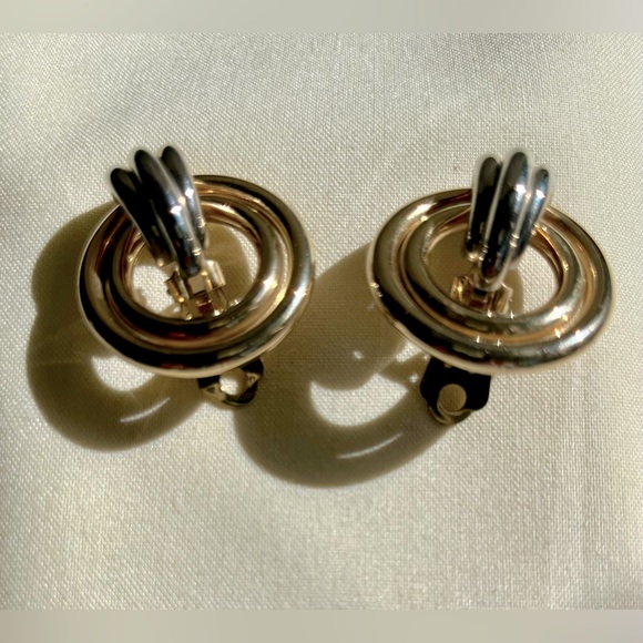 Gold and Silver Door Knocker Earrings - Picture 4 of 16